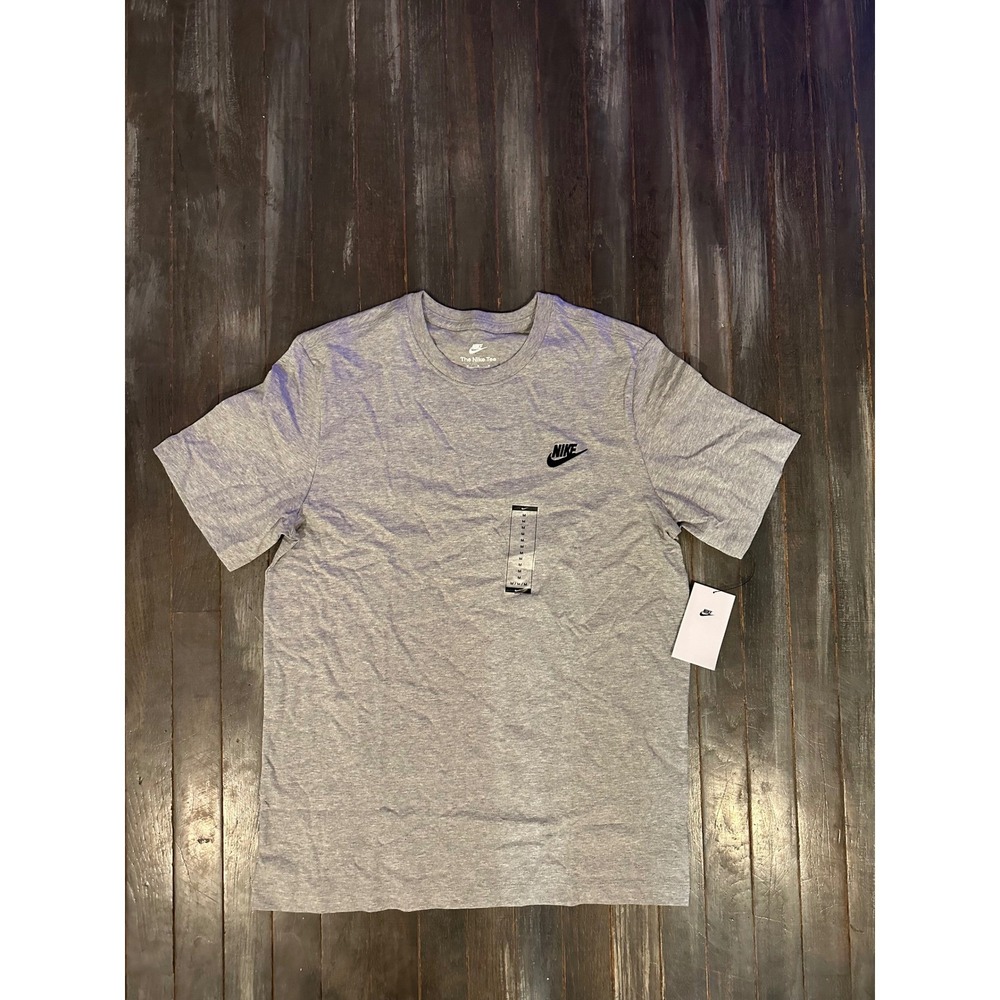 Nike Sportswear Club Mens Heather Grey Cotton T-Shirt M